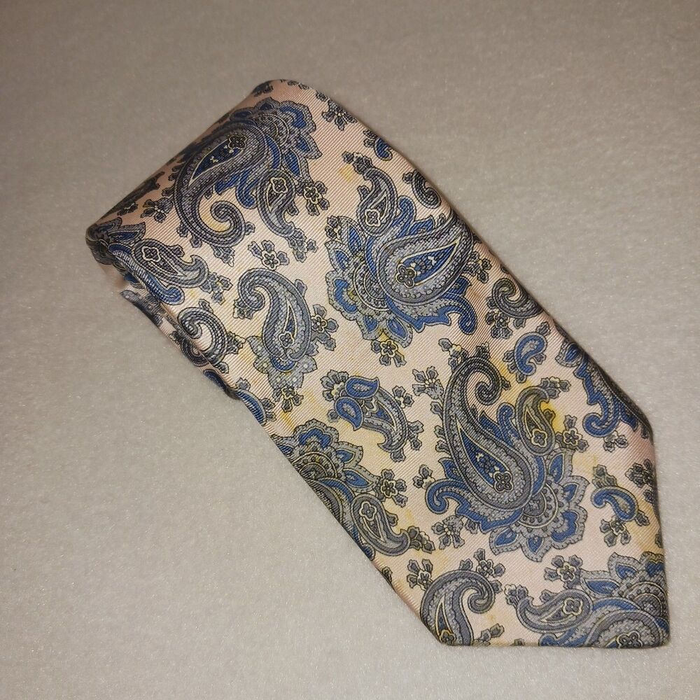 Pietro di Como All Silk Paisley Tie Vintage 57"× 3" Necktie 100% Silk